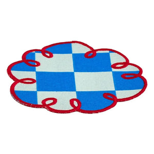Bitossi - Dama Azzurro karierte Untersetzer - 2er Set | Blau