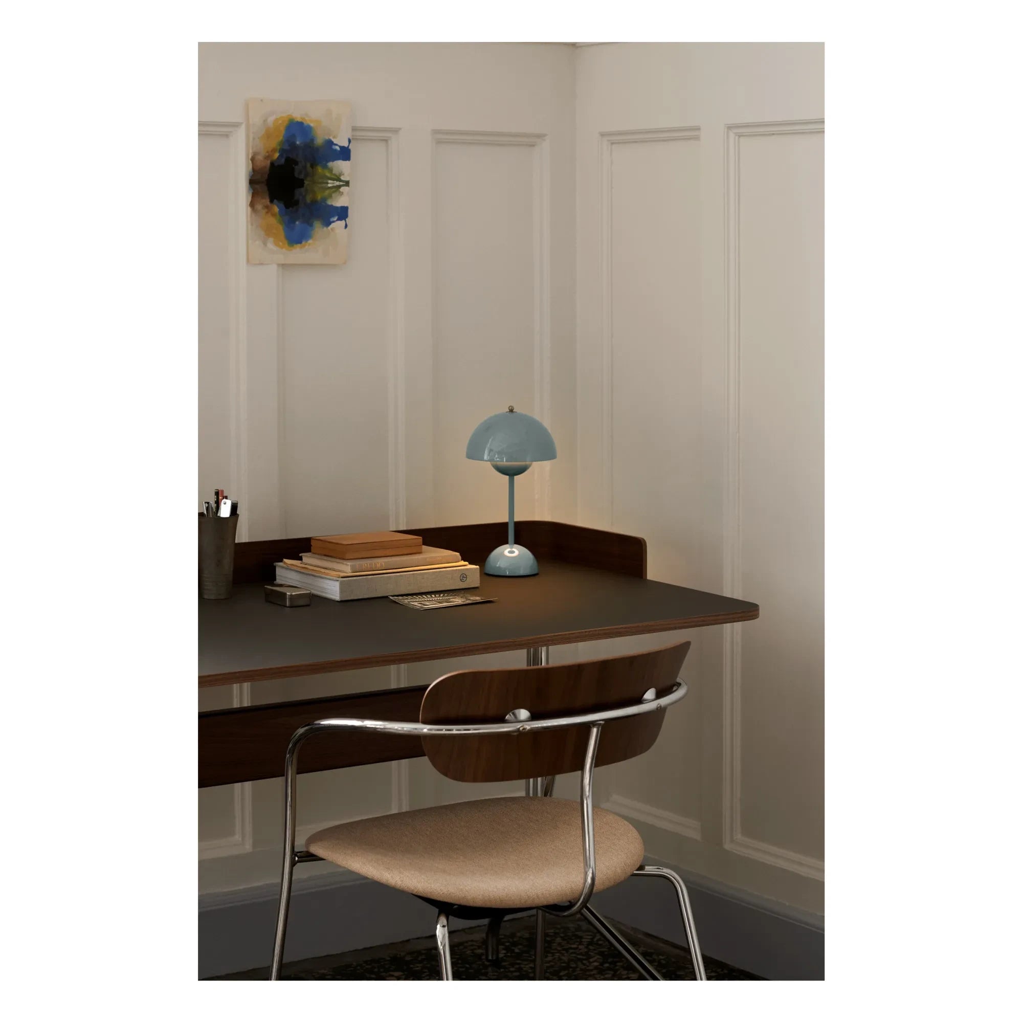 & Tradition - VP9 Flowerpot Portable Tischleuchte, Verner Panton | Grau-Blau