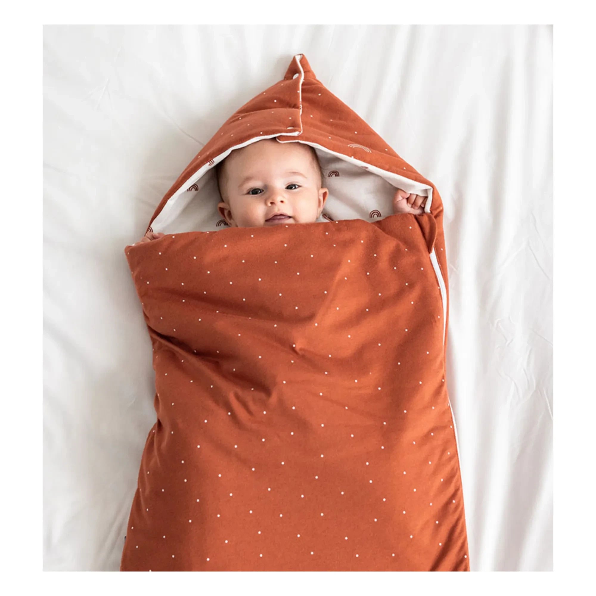 Les Petites Billes - Wendbare ganzjährige Babydecke | Terrakotta