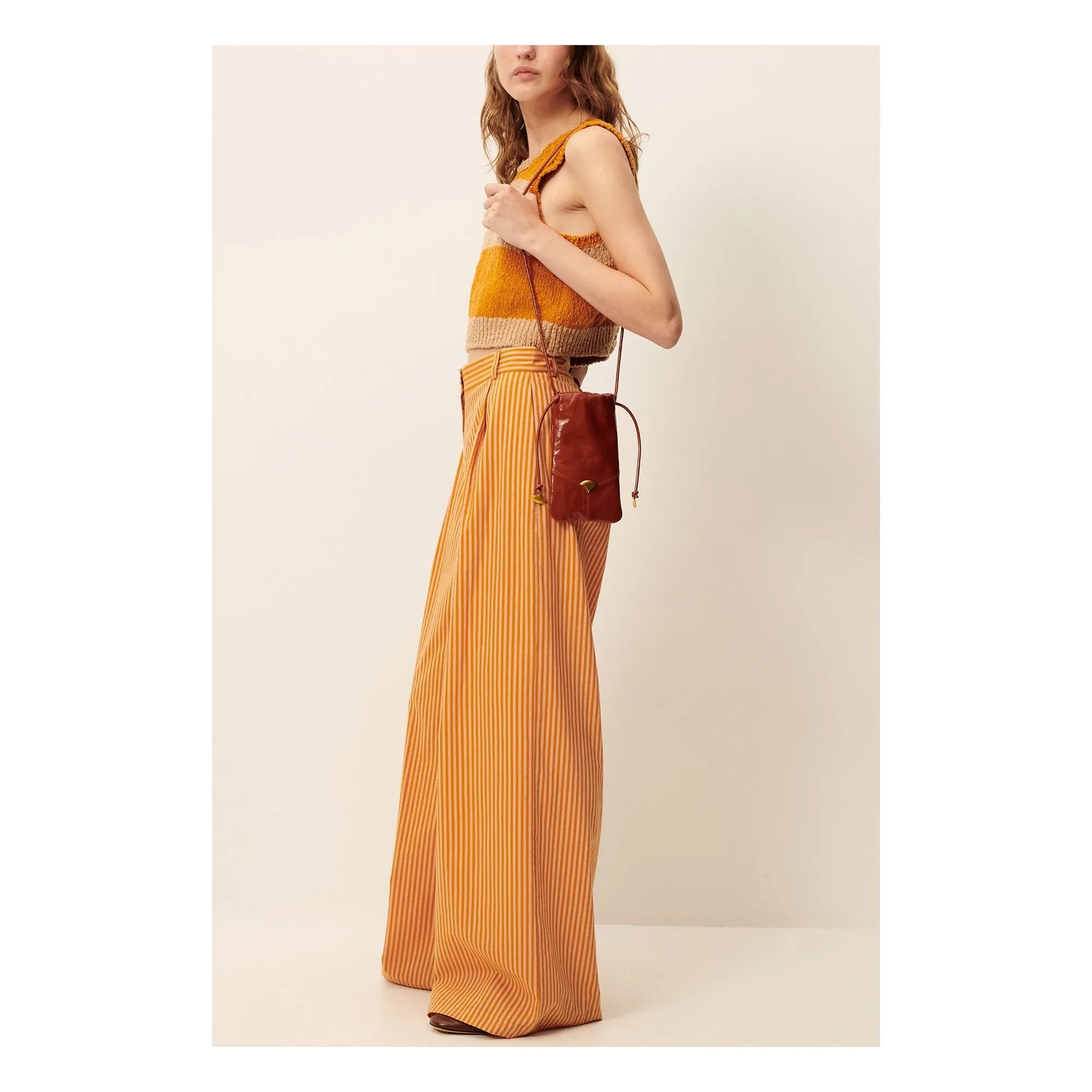Sessùn - Hose Provencia aus gestreifter Baumwolle | Orange