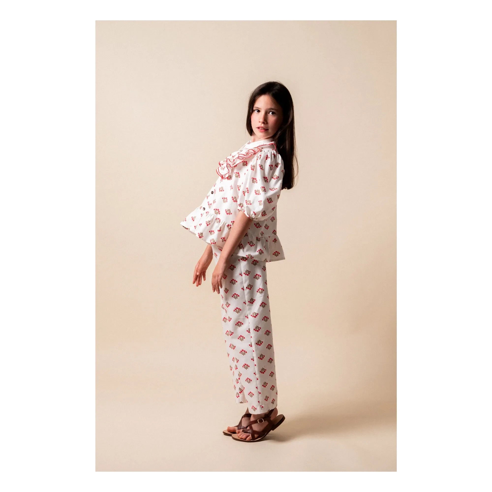 birinit - Monzón Bio-Baumwollbluse mit Rüschen | Weiß