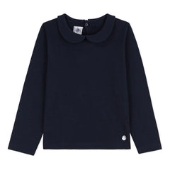 Petit Bateau - Coving Peter Pan Kragen T-Shirt | Marineblau