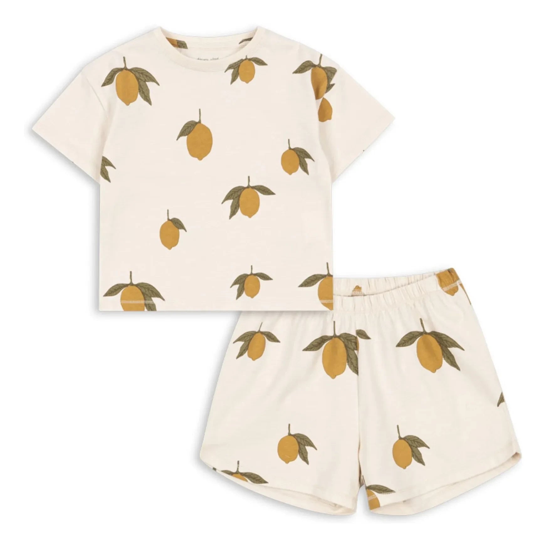 Konges Sløjd - T-Shirt und Shorts aus Bio-Baumwolle in Zitrone und Ecru