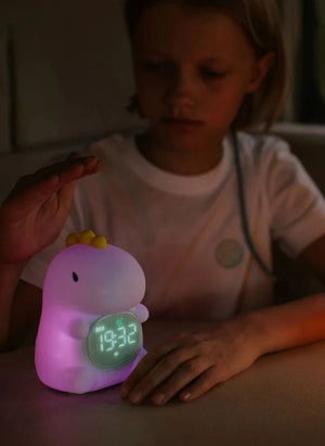 Mary's - Dino Alarm Uhr und Nachtlicht | Blau Grün