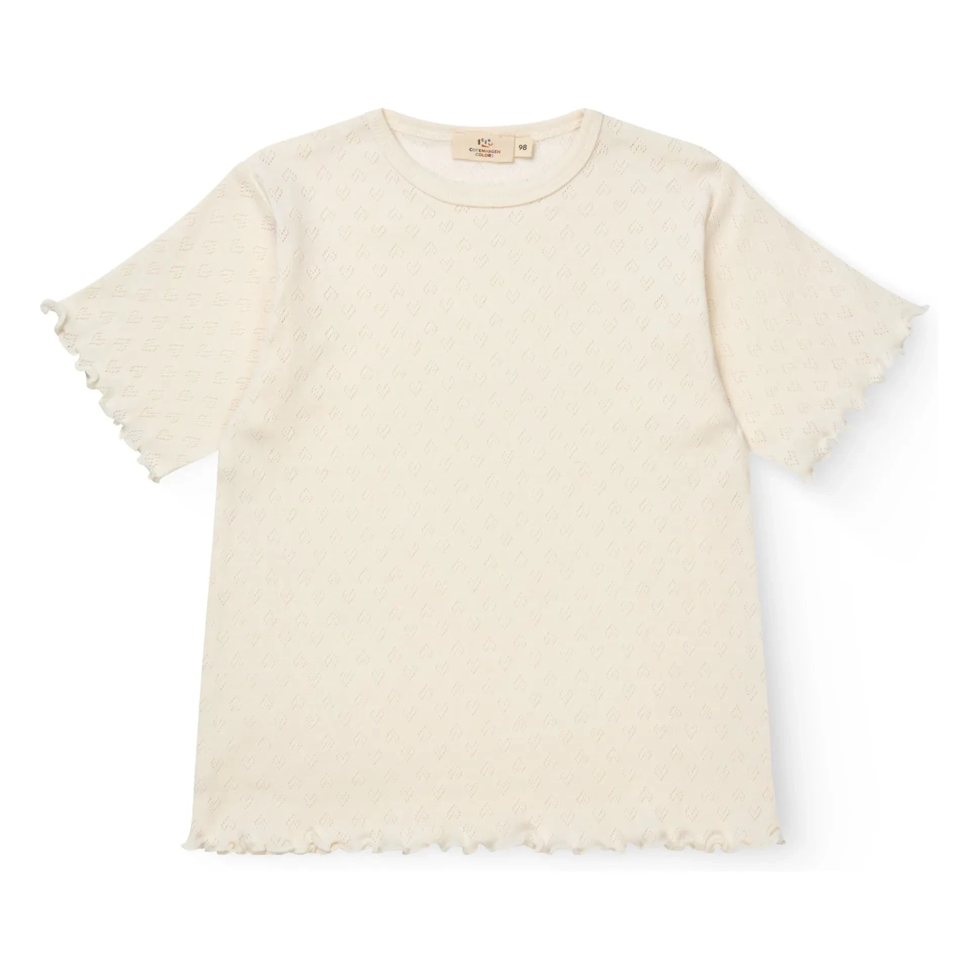 Copenhagen Colors – Pointelle Bio-Baumwoll-T-Shirt | Creme