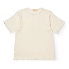 Copenhagen Colors – Pointelle Bio-Baumwoll-T-Shirt | Creme