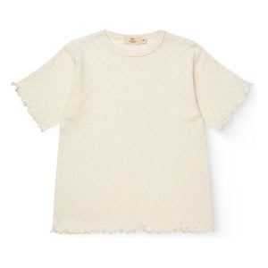Copenhagen Colors – Pointelle Bio-Baumwoll-T-Shirt | Creme