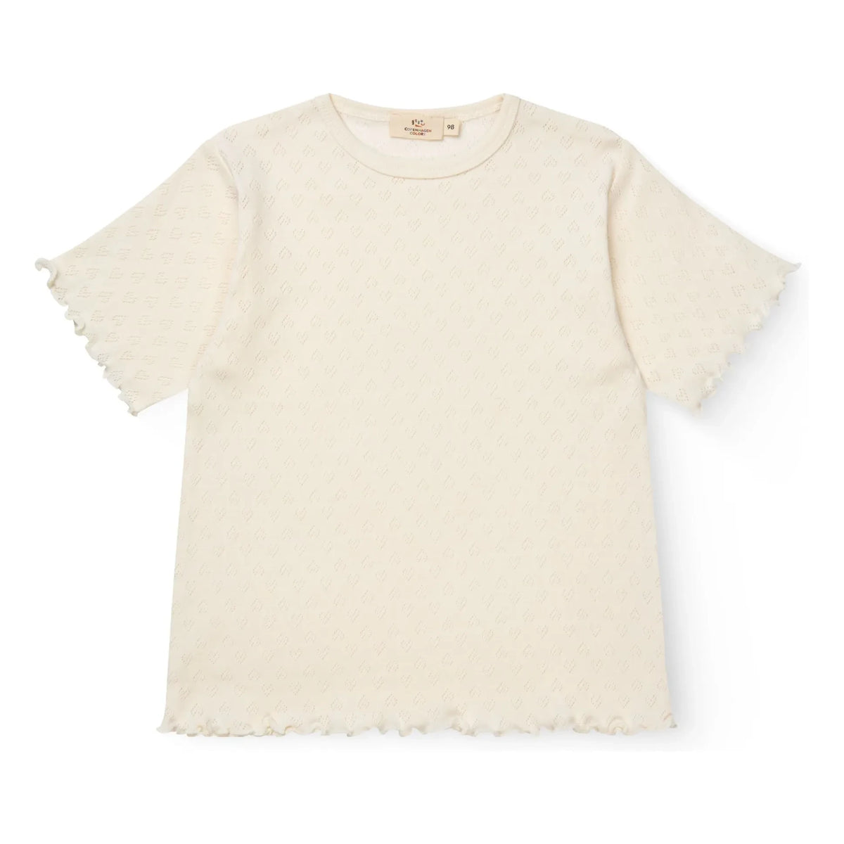 Copenhagen Colors – Pointelle Bio-Baumwoll-T-Shirt | Creme