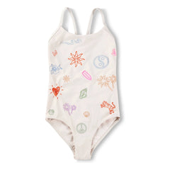 Molo - Nanna Minis Doodles Badeanzug aus recyceltem Material | Ecru