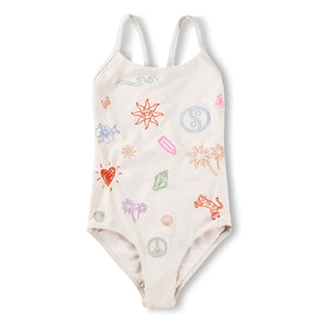 Molo - Nanna Minis Doodles Badeanzug aus recyceltem Material | Ecru