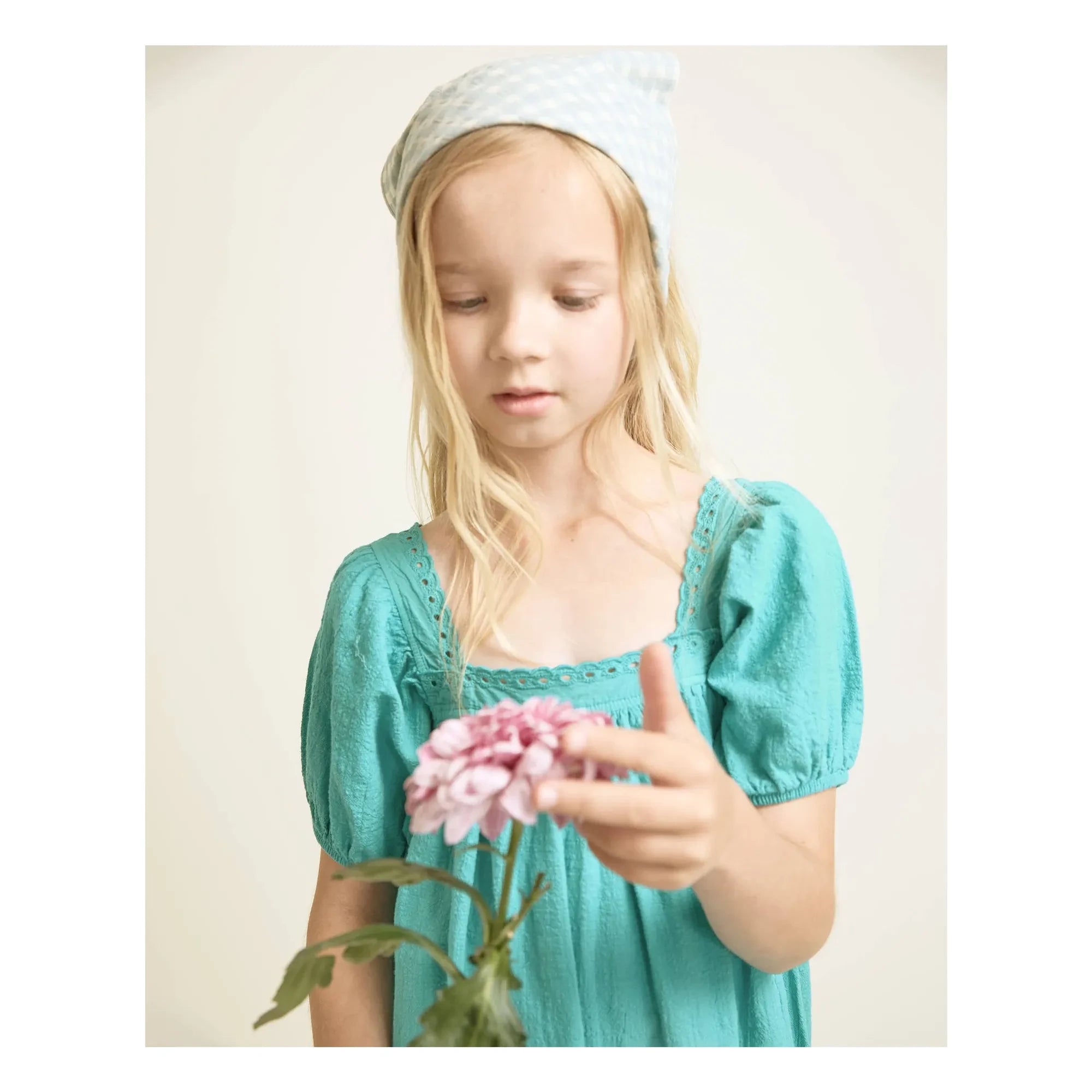 Búho - Gingham Seersucker Bandana | Aqua