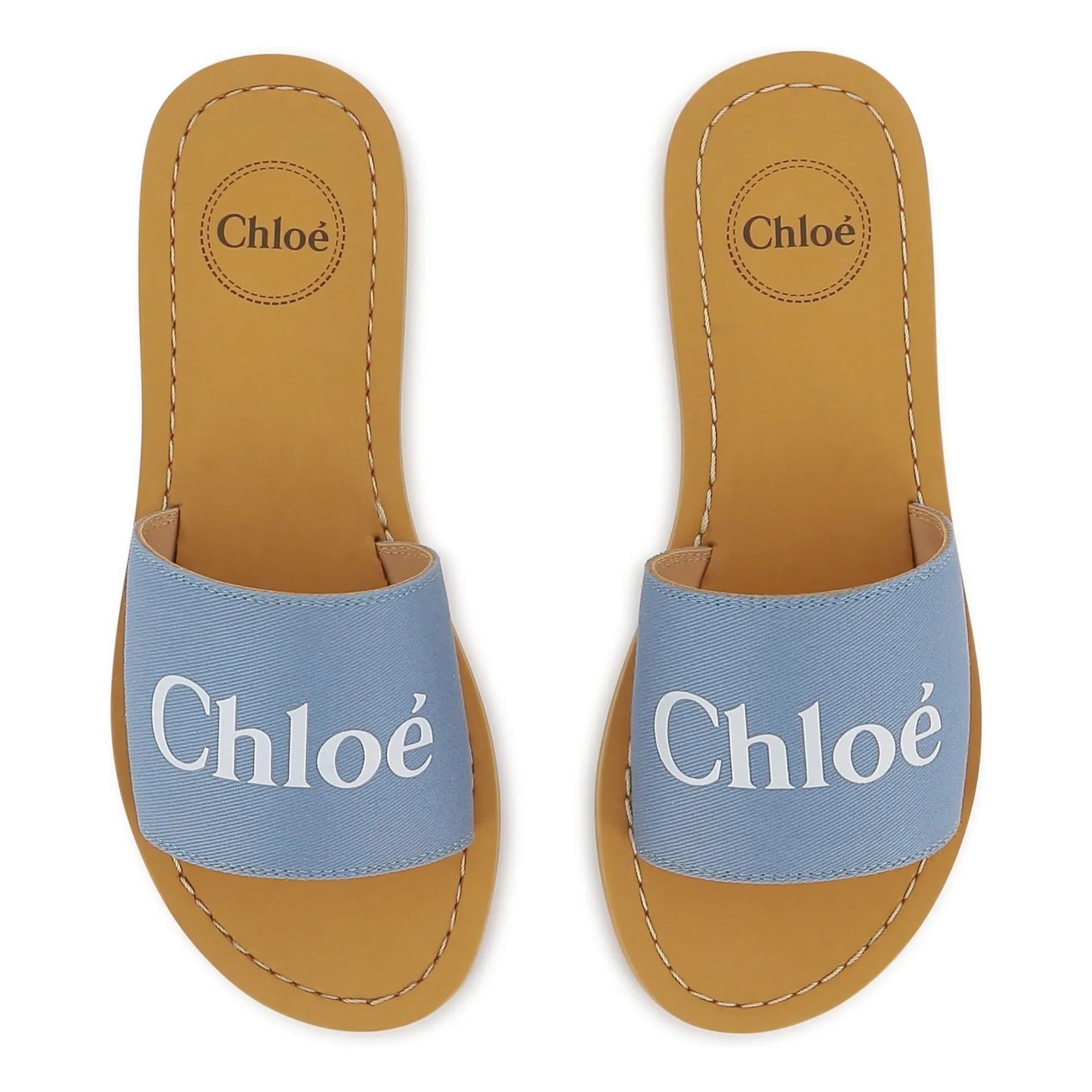 Chloé - Logo Sandalen | Grau-Blau