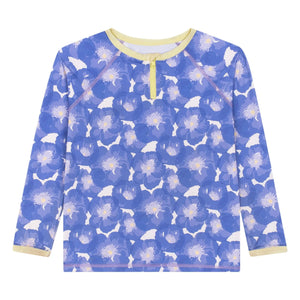 My First Cantê - T-Shirt mit Blumenmuster und UV-Schutz | Blau