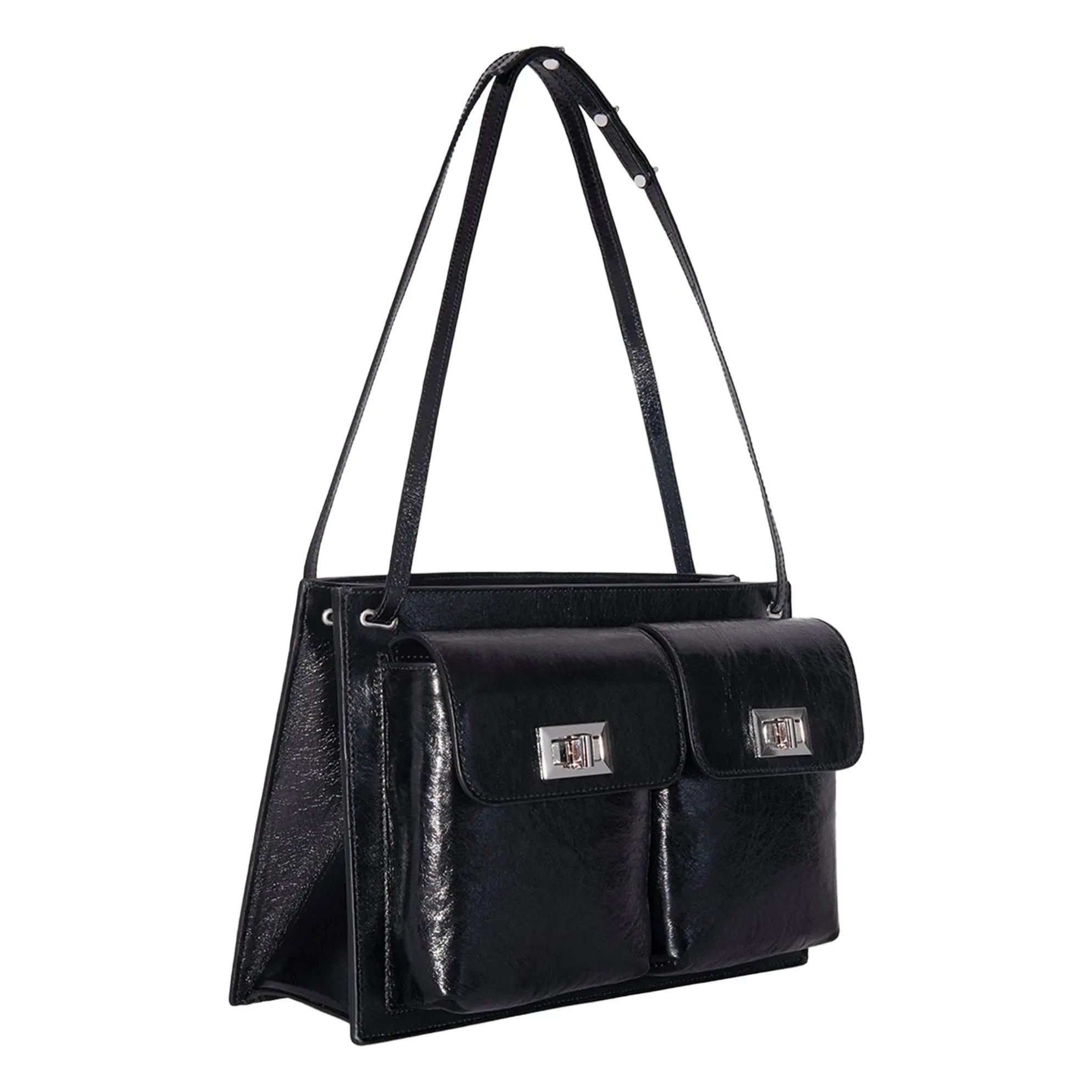 BY FAR – Billy Strukturiert Ledertasche | Schwarz