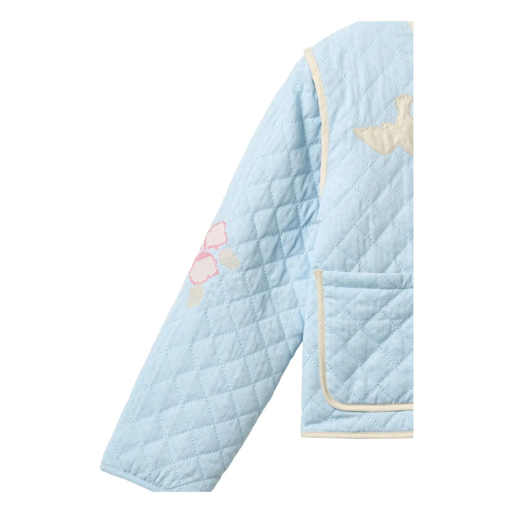 Copenhagen Colors – Bestickte Steppjacke aus Bio-Baumwolle | Hellblau