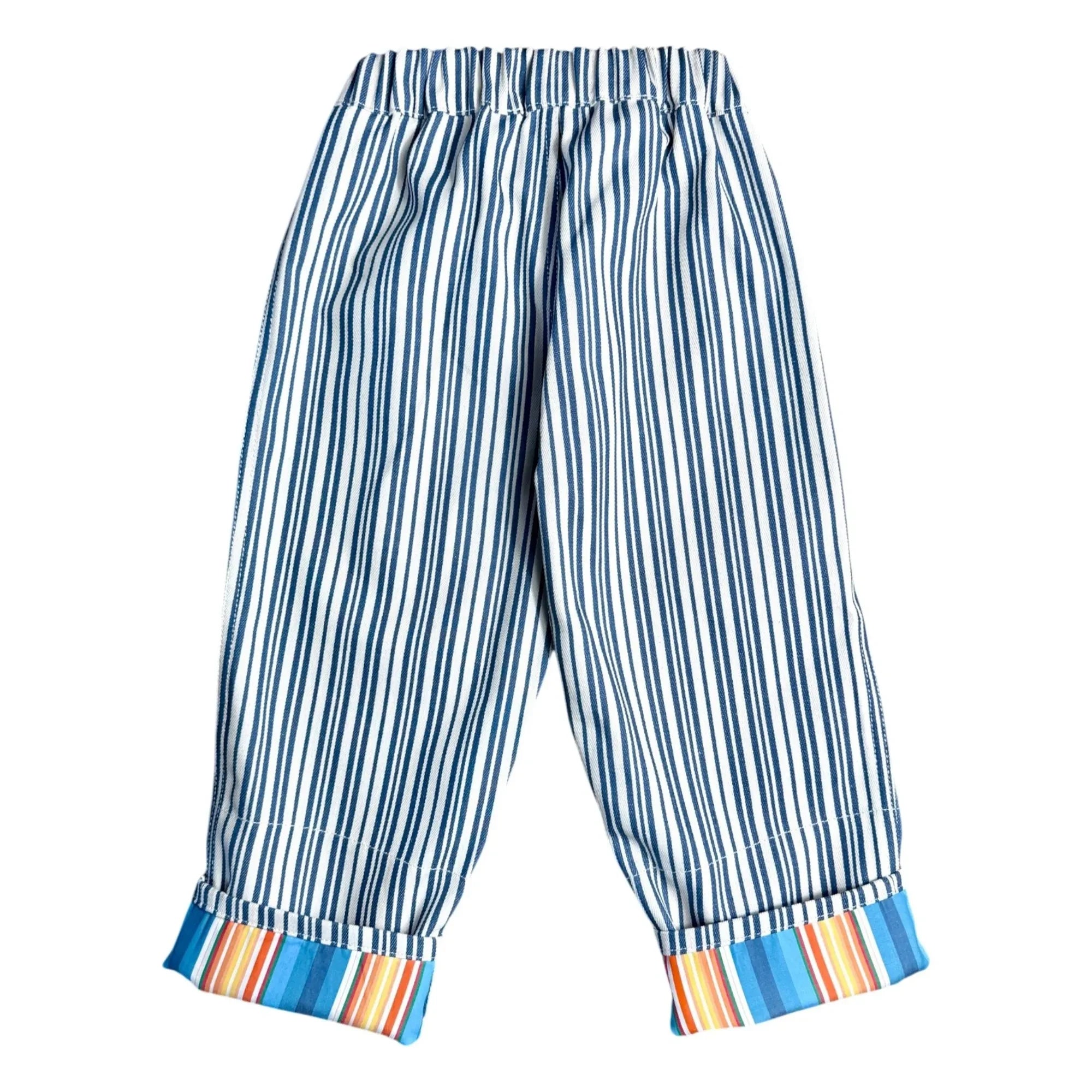Club Trésor – Hickory Sunset Gestreifte verwandelbare Hose | Blau