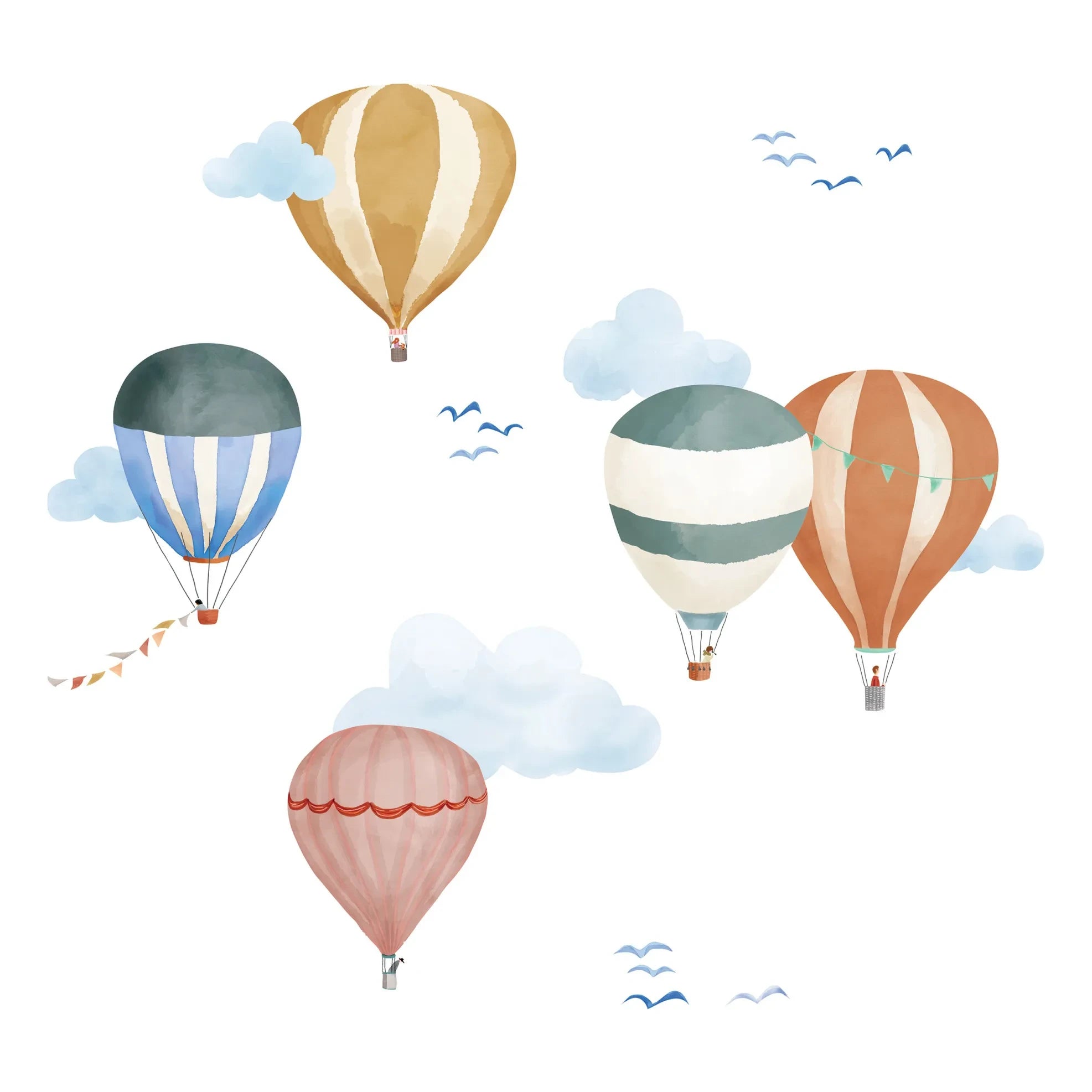 MIMI'lou - Einfache Heißluftballon-Aquarell-Aufkleber
