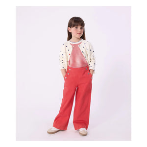 Petit Bateau - Gepunktete Molton-Strickjacke | Ecru
