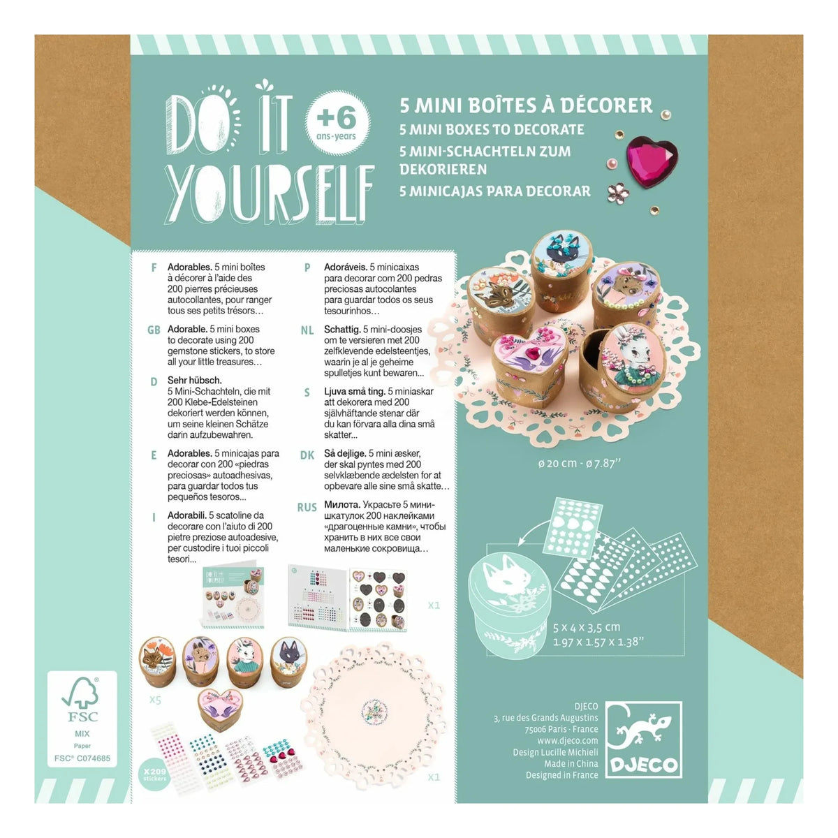 Djeco – DIY-Set – Zum Basteln von Mini-Boxen