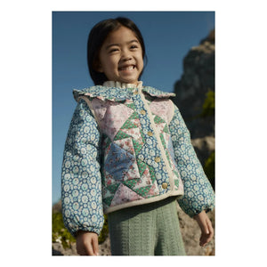 Louise Misha - Agara Patchwork Organik Pamuk Ceket | Mavi