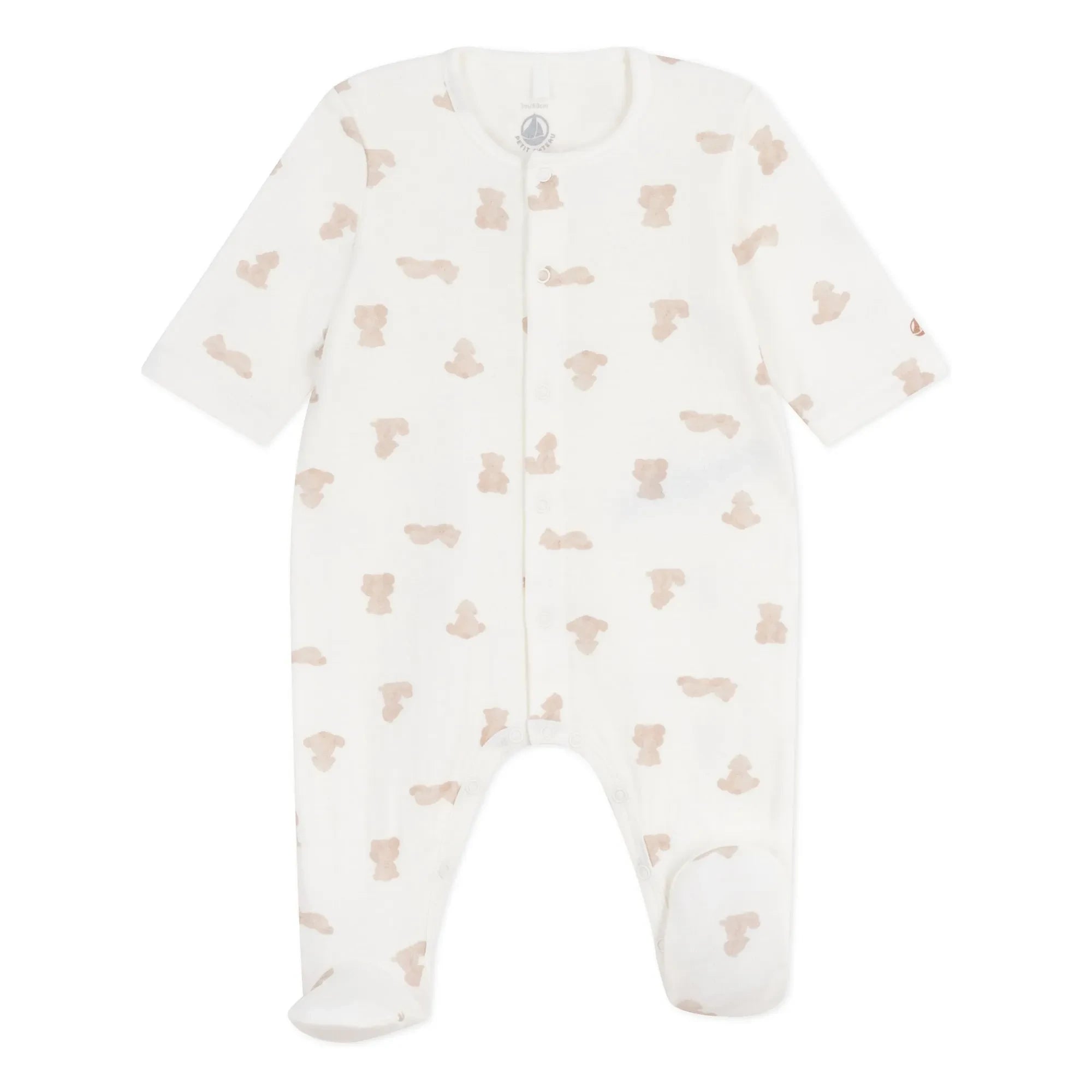 Petit Bateau - Dors Bien Oursons Bio-Baumwoll-Schlafanzug | Weiß