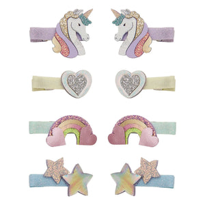 Mimi & Lula - 8-teiliges Mini-Einhorn-Haarspangen-Set | Flieder