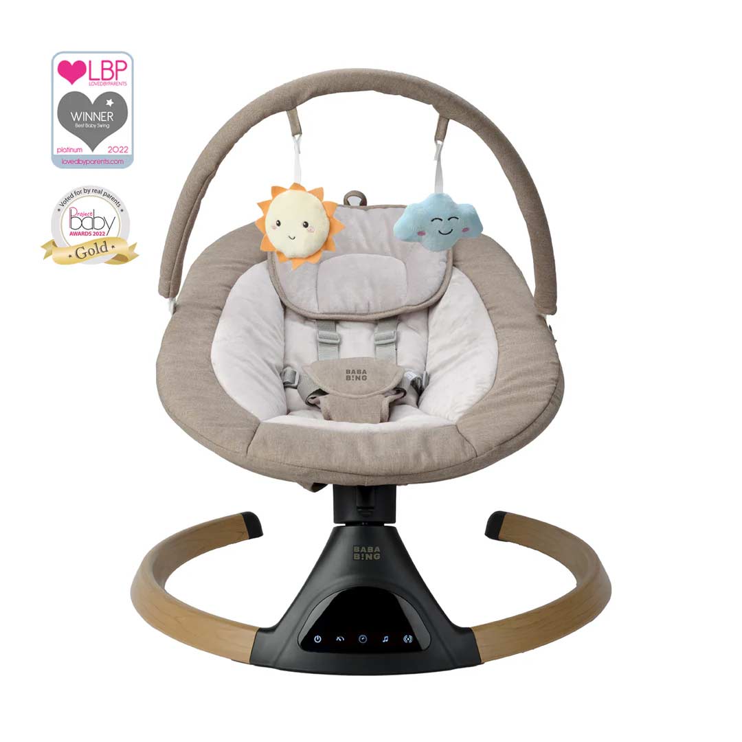 Bababing Automatic Hub 2 Baby Swing - Beige-Baby Bouncers-Beige- | Natural Baby Shower