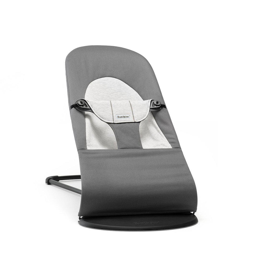 BabyBjorn Balance Woven Baby Bouncer - Black Frame - Dark Grey/Grey-Baby Bouncers- | Natural Baby Shower