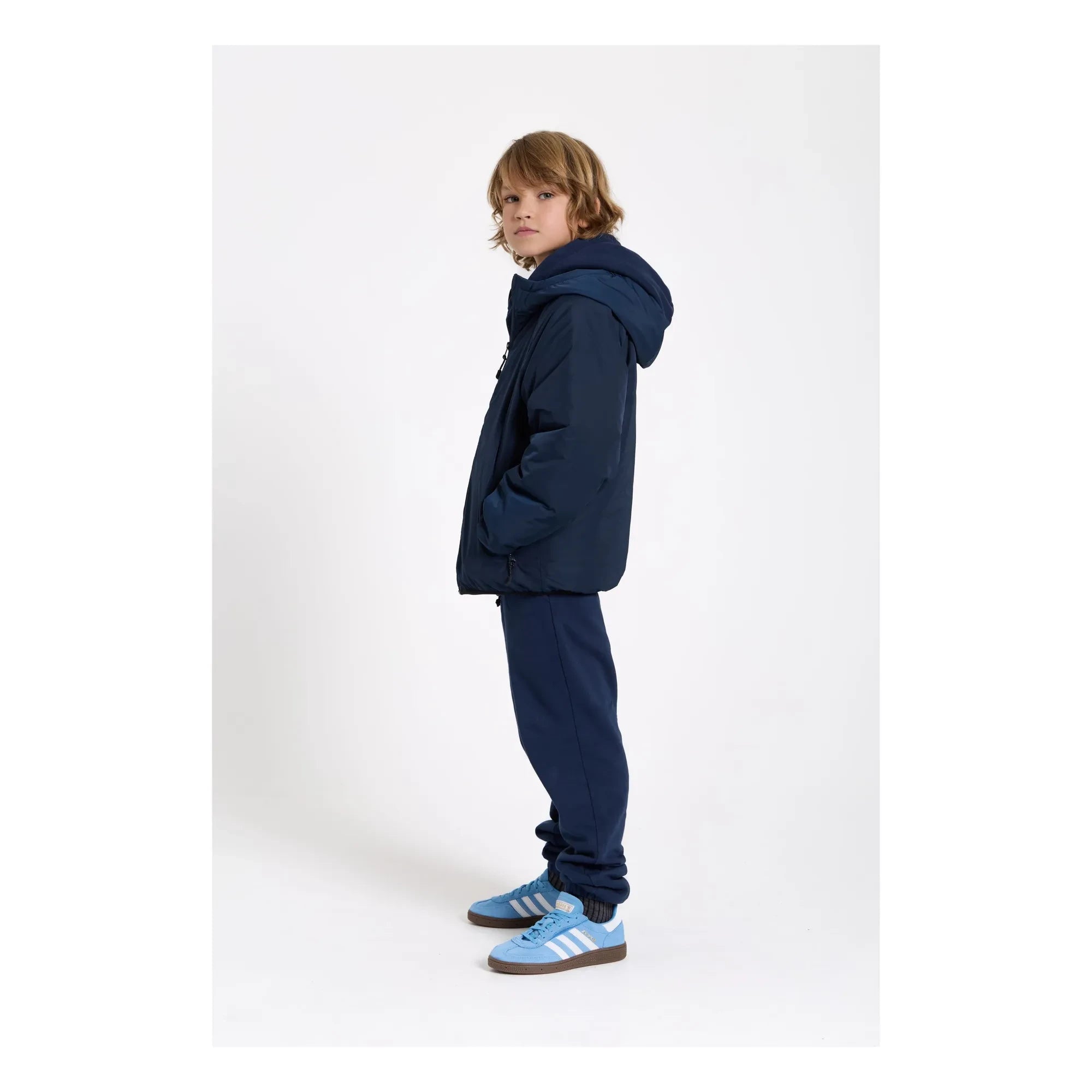 Smallable Kid - Gewaschene blaue Bio-Baumwoll-Jogger