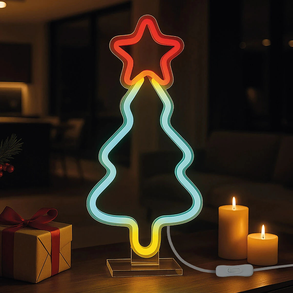 Legami - Neon-Effekt LED Lampe - Weihnachtsbaum - Es ist ein Zeichen