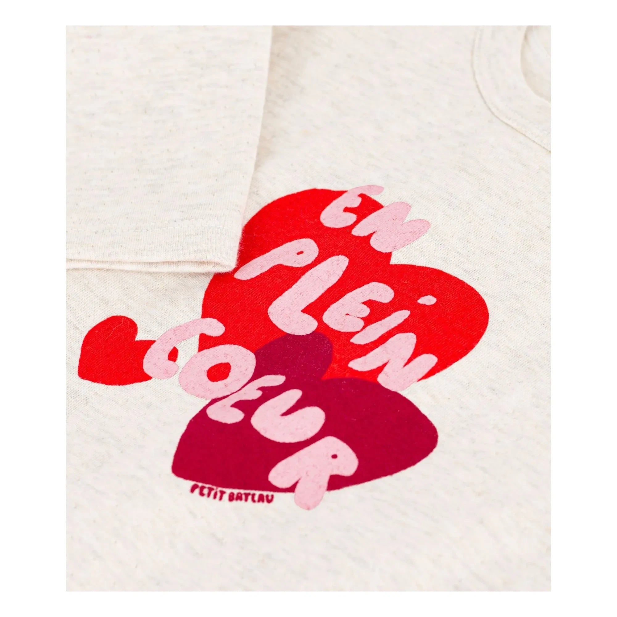 Petit Bateau - En Plein Coeur Bebek Tişörtü | Heather bej