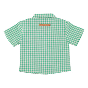 Piupiuchick - Bio-Baumwoll-Gingham-Hemd | Türkis