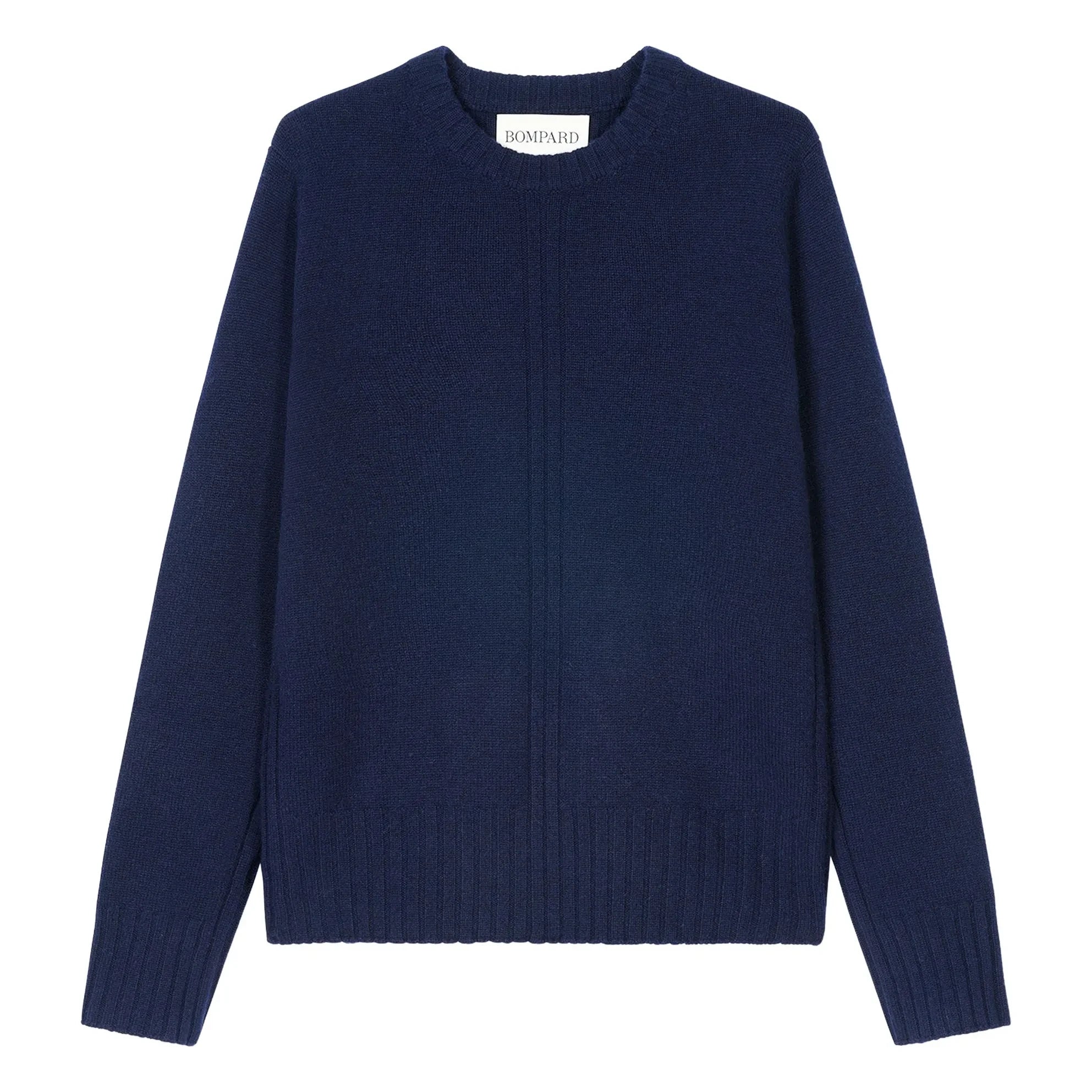 Bompard - Kaschmir-Rippstrickpullover mit Rundhalsausschnitt | Marineblau