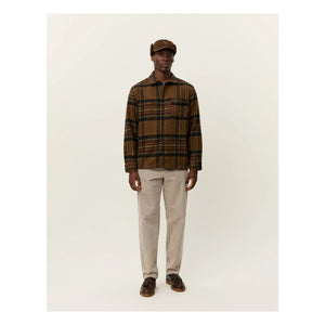 Les Deux - Kaleb Ekoseli Wolle Overshirt | Braun