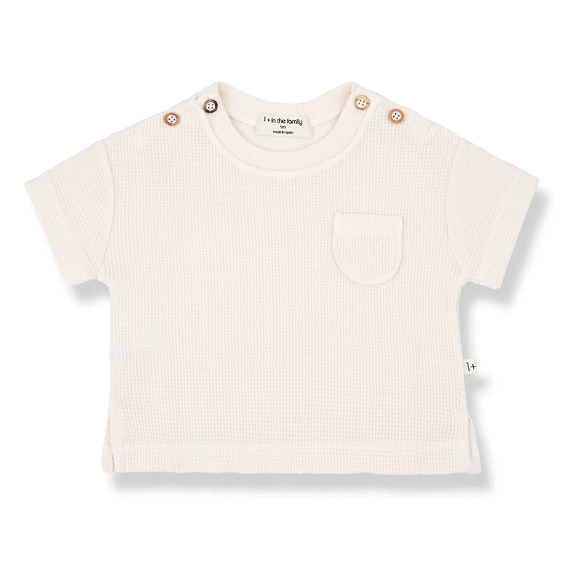 1+ in the family - Delion Waffle T-Shirt | Ecru