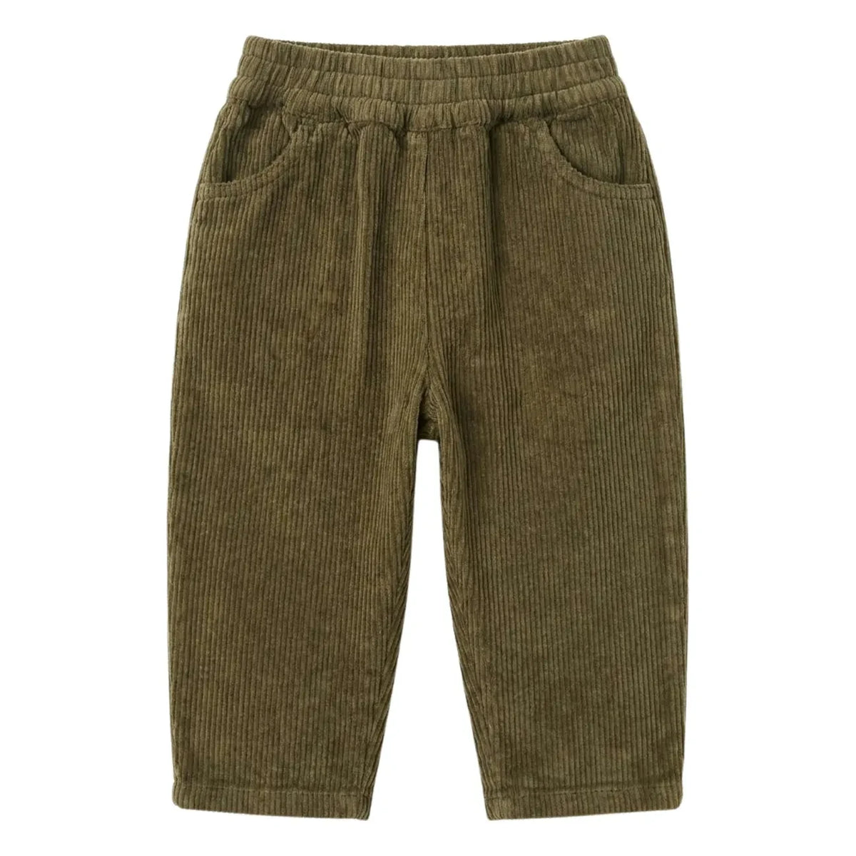 Studio Bohème - Organik Pamuklu Fitilli Kadife Carrott Pantolon | Olive