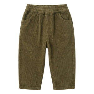 Studio Bohème - Organik Pamuklu Fitilli Kadife Carrott Pantolon | Olive
