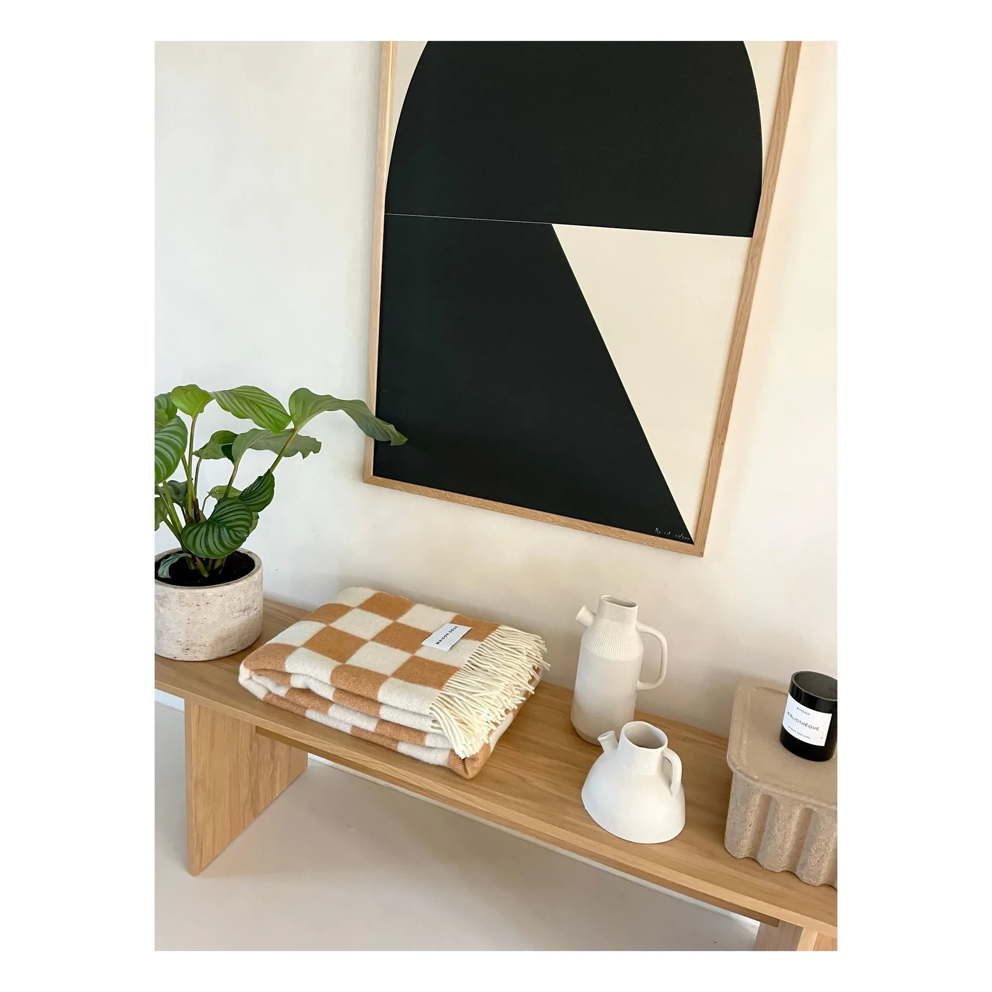 Maison Deux - Damier Wolldecke | Gebrochenes Weiß