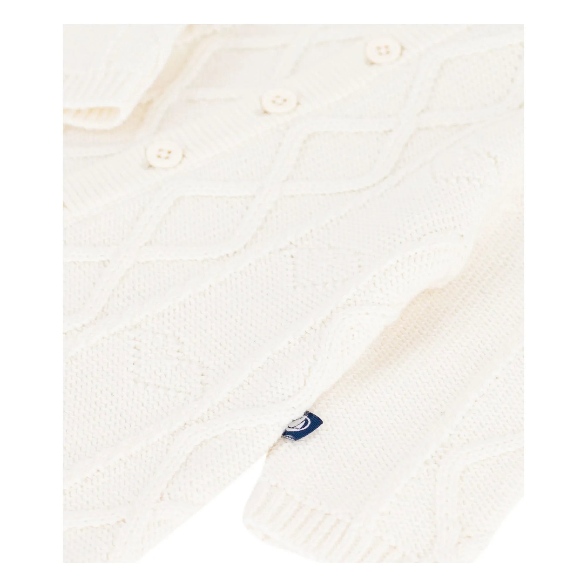 Petit Bateau - Yün Bükümlü Örgü Tulum | Beyaz