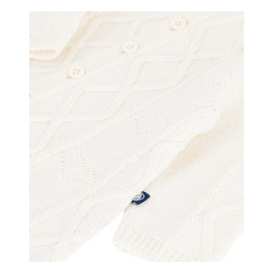 Petit Bateau - Yün Bükümlü Örgü Tulum | Beyaz