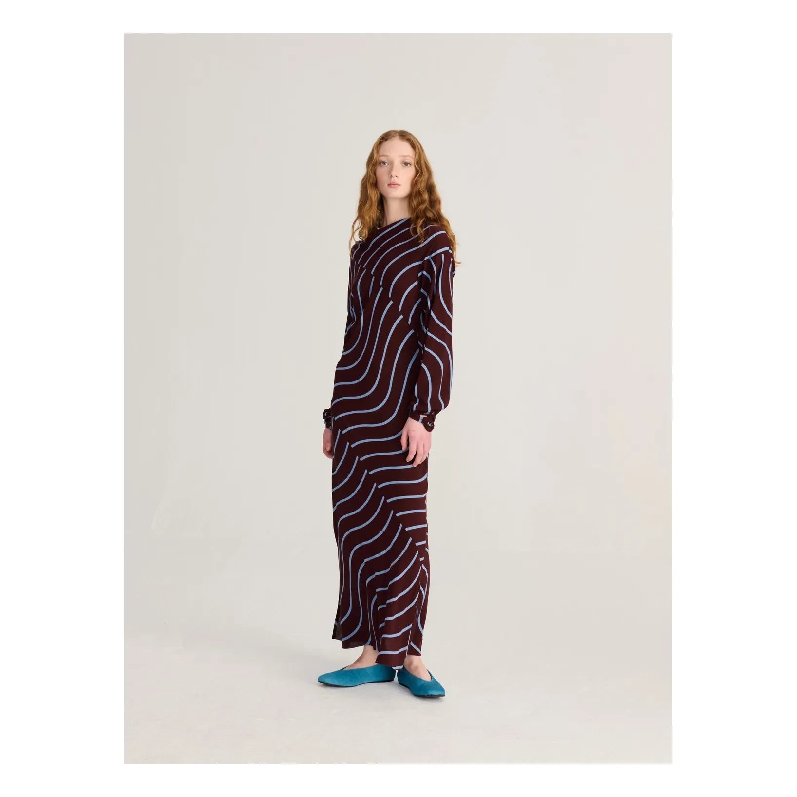 Bobo Choses – Psychedelisch gestreiftes Kleid | Burgunderrot
