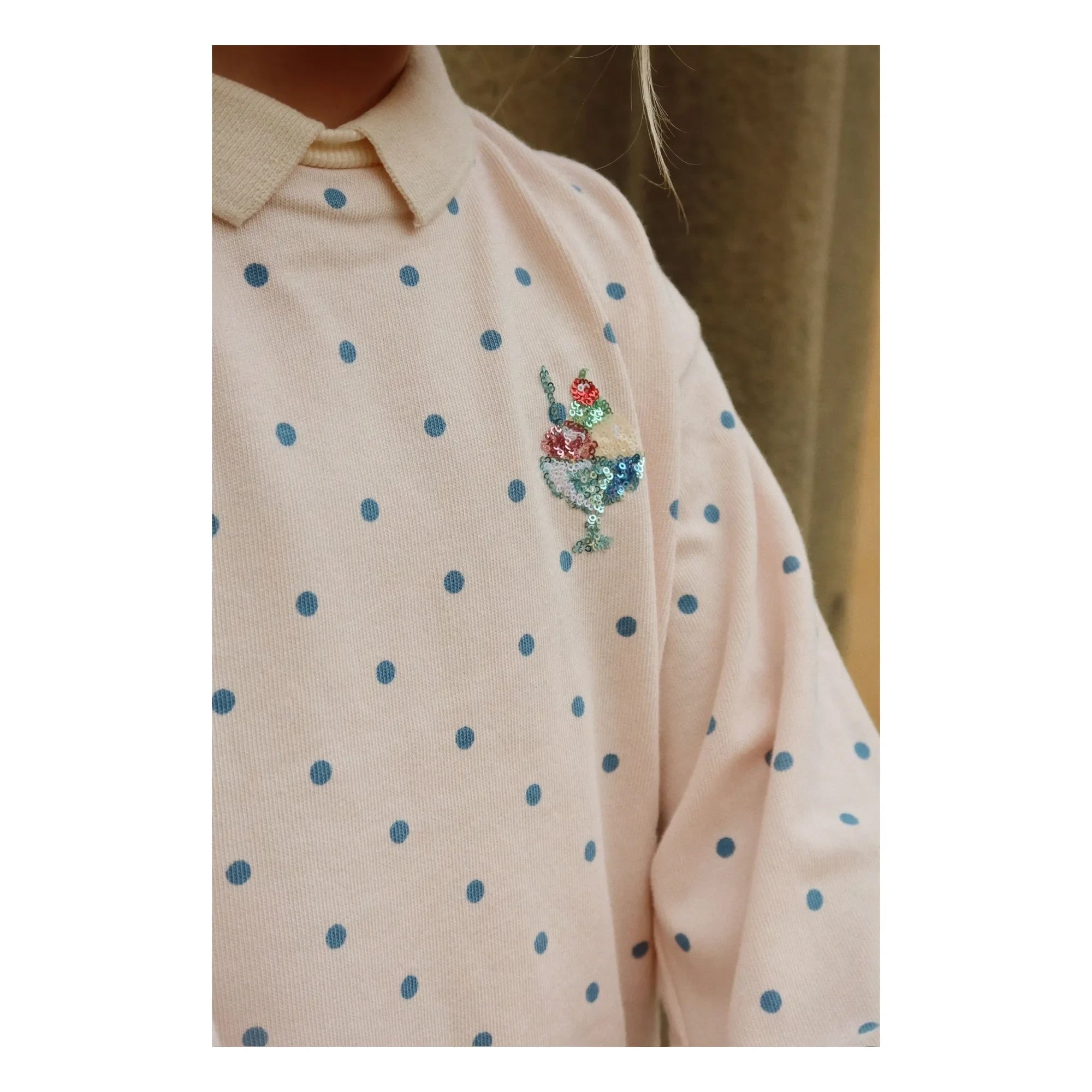 Konges Sløjd - Gepunktetes Sweat-Polo | Blassrosa