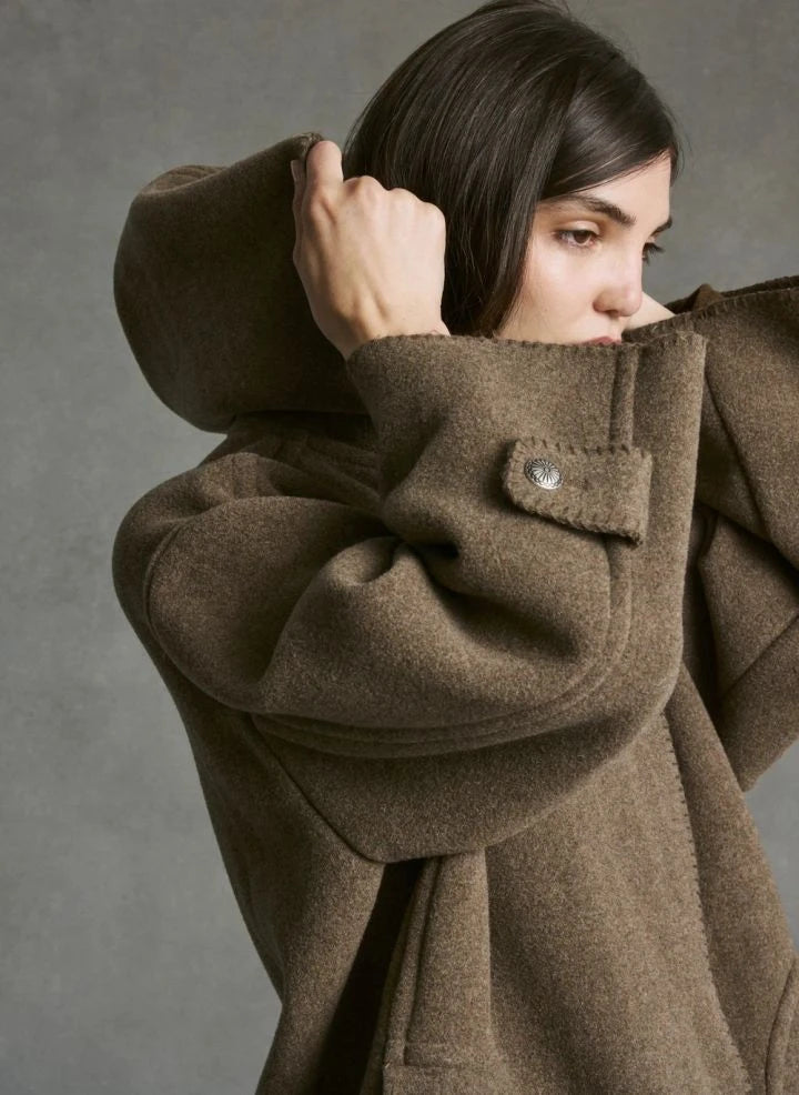 Hod - Carmen Mantel | Taupe-Braun