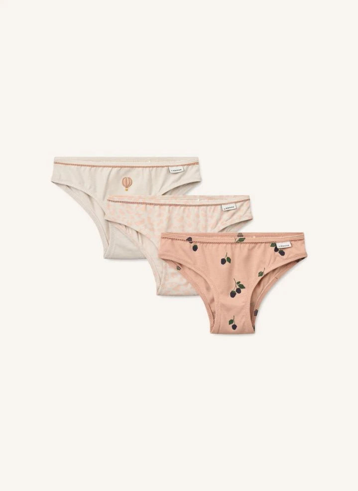 Liewood - 3er Set Aylin Leoparden Bio-Baumwollunterwäsche | Hellrose