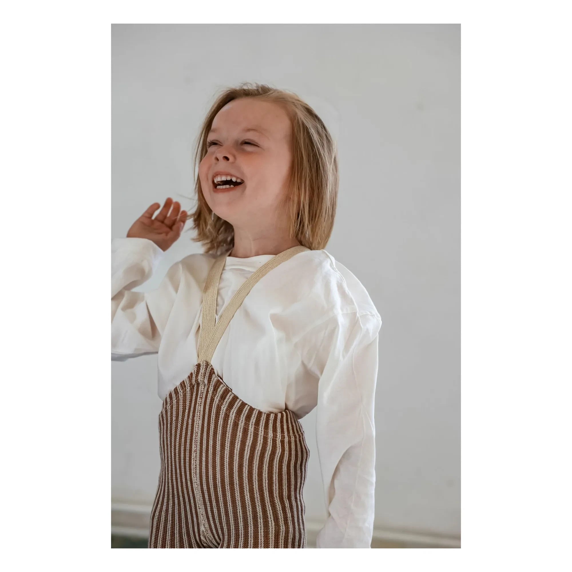 Silly Silas - Gestreifte Strumpfhose aus Bio-Baumwolle | Creme
