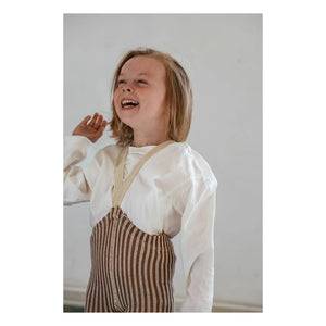 Silly Silas - Gestreifte Strumpfhose aus Bio-Baumwolle | Creme