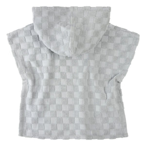 Petit Lem - Damier Strandponcho aus Bio-Baumwolle | Blau