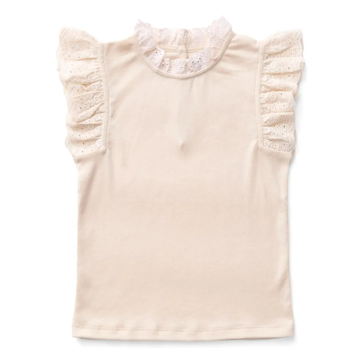 Soor Ploom - Pointelle Eyelet T-Shirt aus Bio-Baumwolle | Beige Rosa