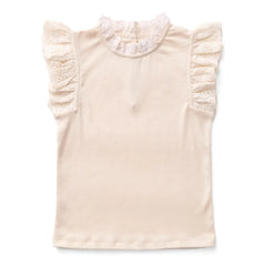 Soor Ploom - Pointelle Eyelet T-Shirt aus Bio-Baumwolle | Beige Rosa