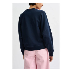 Essentiel Antwerp - Sweatshirt mit Rundhalsausschnitt und Stickerei | Marineblau